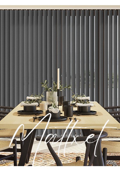 Antrasit Pvc Dikey Perde Döndürülebilen Tam Açık Ya Da Tam Kapalı Pvc Dikey 705