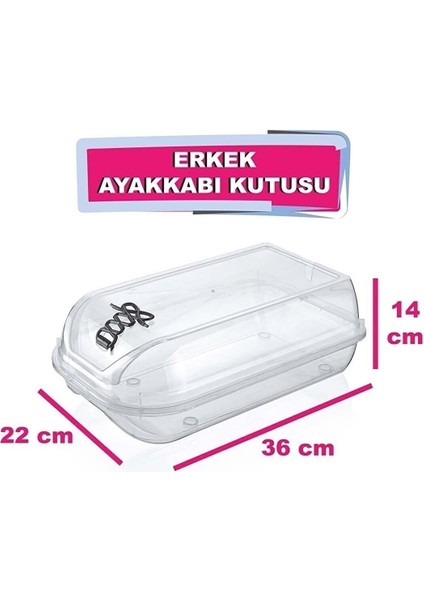 Şeffaf Hava Alan Erkek Ayakkabı Saklama Kutusu, 3 Adet, Dayanıklı ve Şık Tasarım