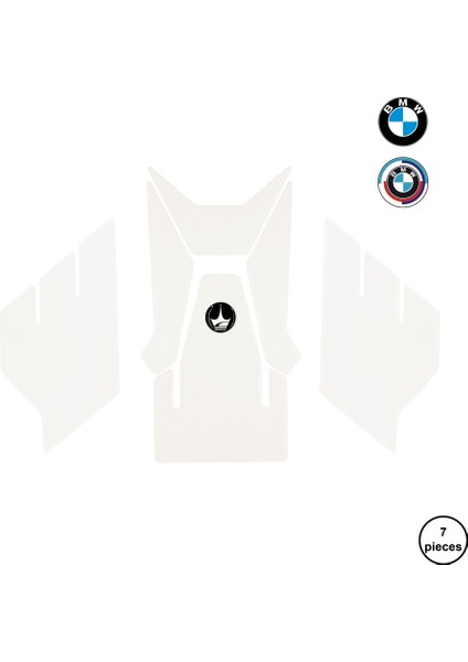 Bmw S1000XR 2023 ile Uyumlu Kaydırmaz Şeffaf 7 Parça Tank Pad Seti GT44 fiyatları