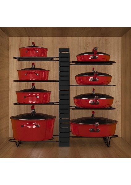 Mavi 8 Katlı Çok Amaçlı Dolap Tencere Tava Düzenleyici Raf indirimleri