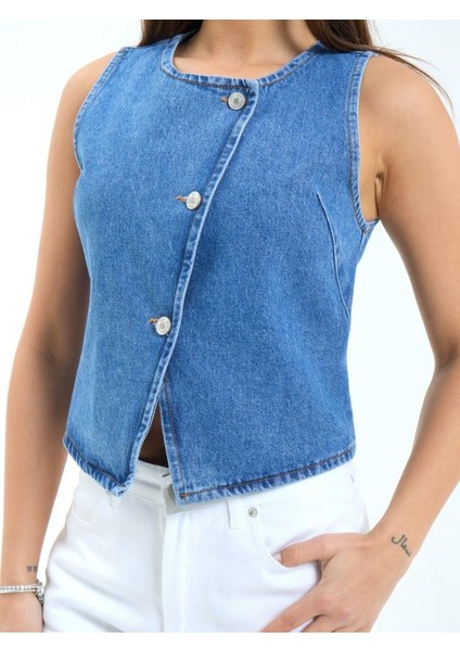 AYDOGANTICARET44 7401 Kot Yelek-Mavi