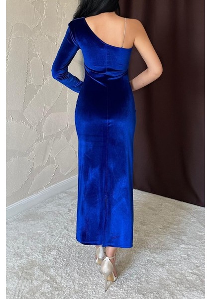 Saks Tek Omuzlu Taş Askılı Elbise fırsatları