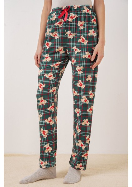 AYDOGANTICARET44 4323 Desenli Pijama Altı - Zümrüt Yeşili