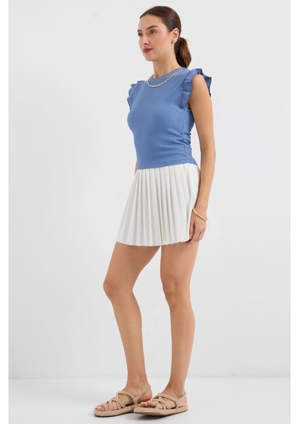 AYDOGANTICARET44 0430 Örme Bluz - Indigo