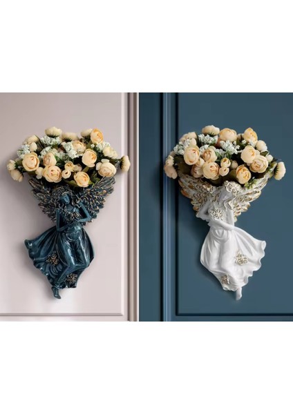 Obje Duvara Asmalı Melek Figürlü Kız-Çiçeklik Sol ve Sağ 2 Liset fiyatları