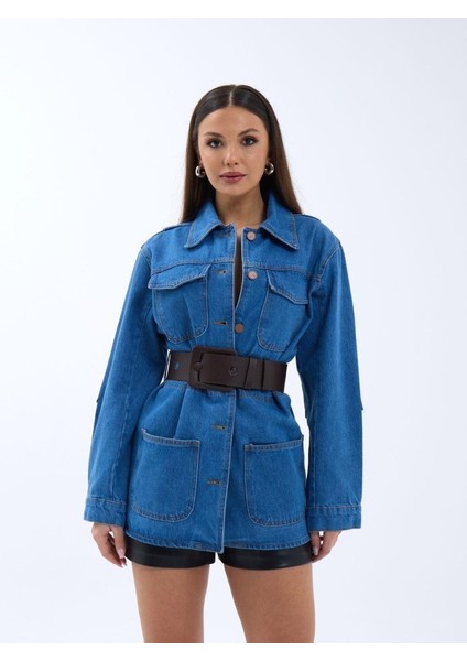 AYDOGANTICARET44 6578 Kot Ceket-Mavi