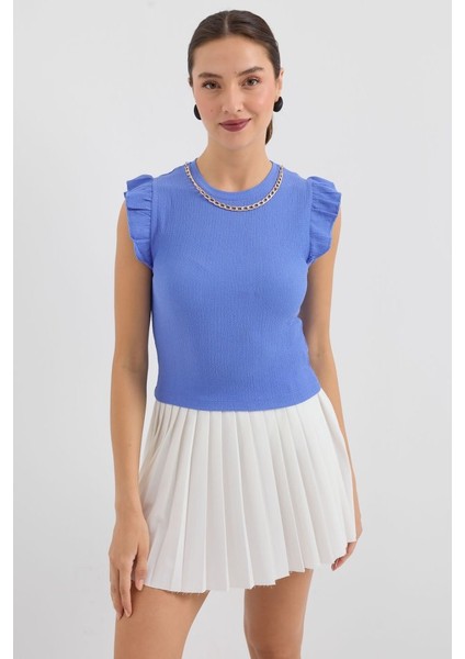 AYDOGANTICARET44 0430 Örme Bluz - B.mavi