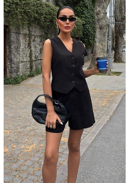 AYDOGANTICARET44 Yelek Şort Flamlı Keten Takım 10133-17 fiyatları