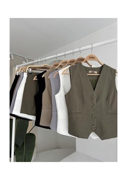 AYDOGANTICARET44 Yelek Şort Flamlı Keten Takım 10133-17