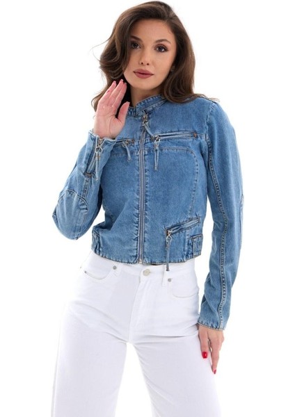 AYDOGANTICARET44 6908 Kot Ceket-Mavi