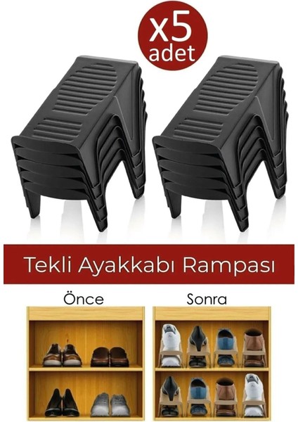 5'li Tekli Ayakkabı Düzenleyici Rampa