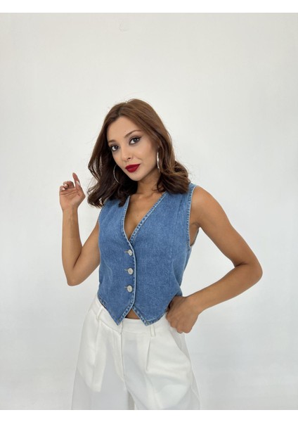 AYDOGANTICARET44 6887 Kot Yelek-Mavi