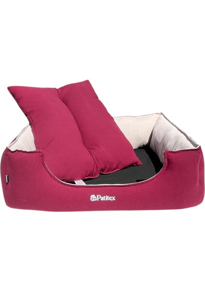 PATİTEX Bordo-Krem - Kedi Yatakları- Köpek Yatakları - Yıkanabilir Yatak -Yastıklı Yatak - Gabardin Kumaş -Lux Yataklar indirimleri