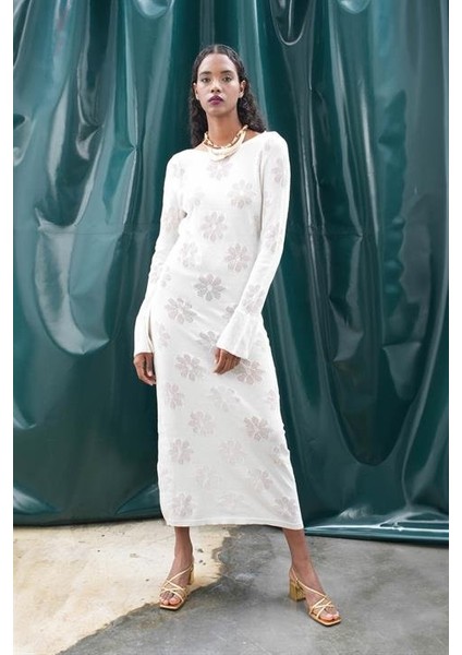 Belen Çiçek Desenli Maxi Boy Elbise 2793