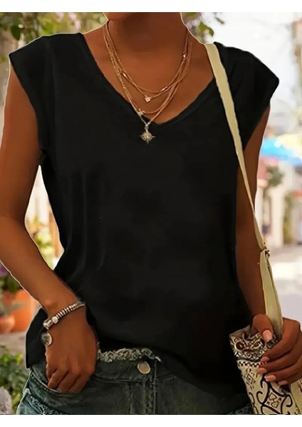 AYDOGANTICARET44 Kadın Kısa Kollu V Yakalı Viskon Bluz modelleri