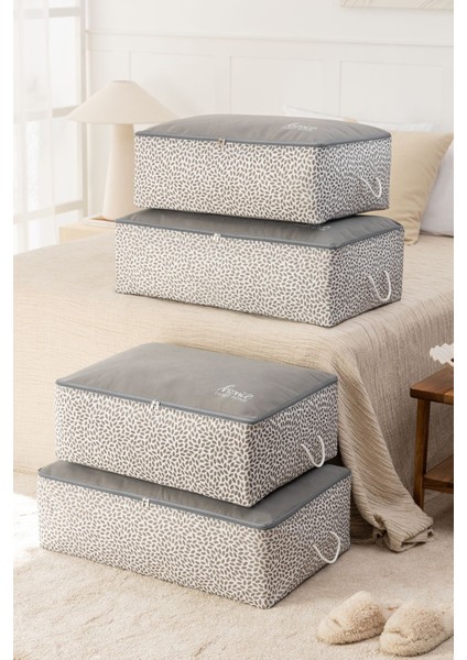 Dörtlü Baza Altı Yastık Yorgan Kazak Seti, Gri, Rahat ve Şık Tasarım