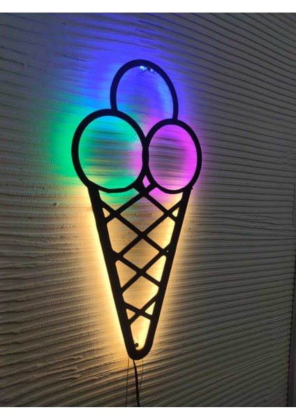 Renkli LED Işıklı Ahşap Iç Mekan Tabela 55X25CM, Şık ve Dikkat Çekici Tasarım fiyatları