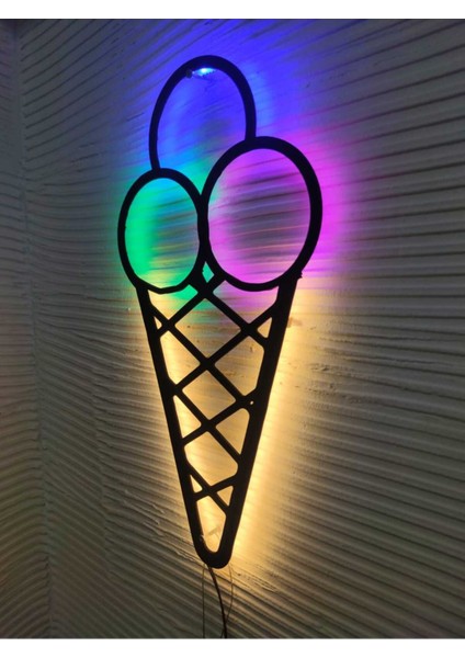 Renkli LED Işıklı Ahşap Iç Mekan Tabela 55X25CM, Şık ve Dikkat Çekici Tasarım modelleri