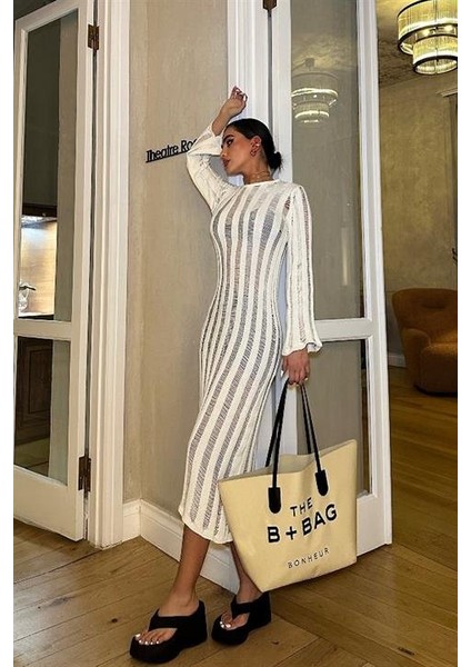 Marcella Kroşe Midi Elbise 2663-23 indirimleri