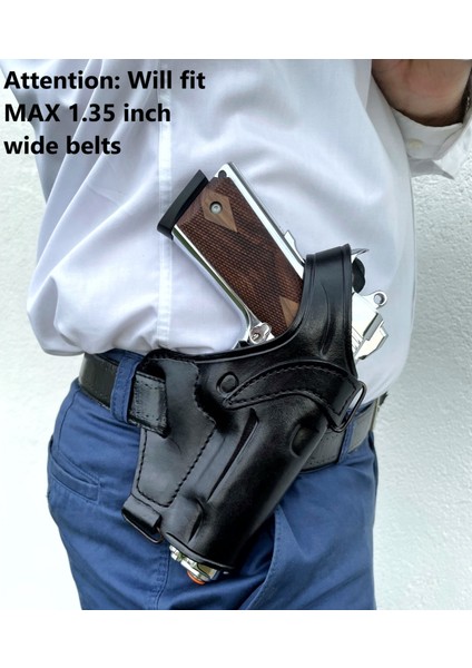 1911 Deri Silah Kılıfı - Omuz + Bel Çekim - Sağ El - Colt , Kimber, Ruger - Vaketa Deri Özel El Yapımı indirimleri