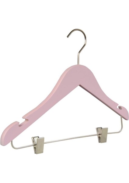 Ahşap 3-7 Yaş Çocuk Askısı, Pembe, 4 Adet, Dayanıklı ve Güvenli Tasarım