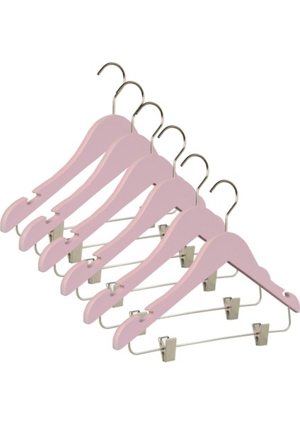 Ahşap 3-7 Yaş Çocuk Askısı, Pembe, 4 Adet, Dayanıklı ve Güvenli Tasarım fiyatları