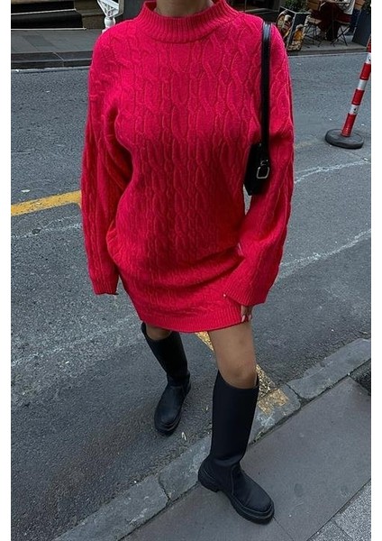 Melanie Örgü Desen Mini Elbise 2537-02