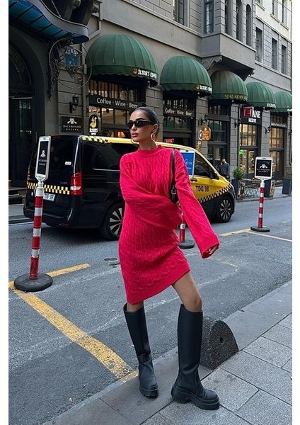 Melanie Örgü Desen Mini Elbise 2537-02 indirimleri