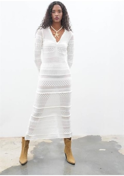 Mirca Maxi Fırfır Detaylı Örme Elbise 2798 fiyatları