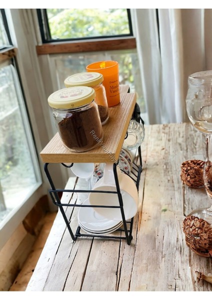 Siyah Kahve Köşesi Için Özel Fincanlık, Kupalık ve Tabak Bölmeli Düzen indirimleri