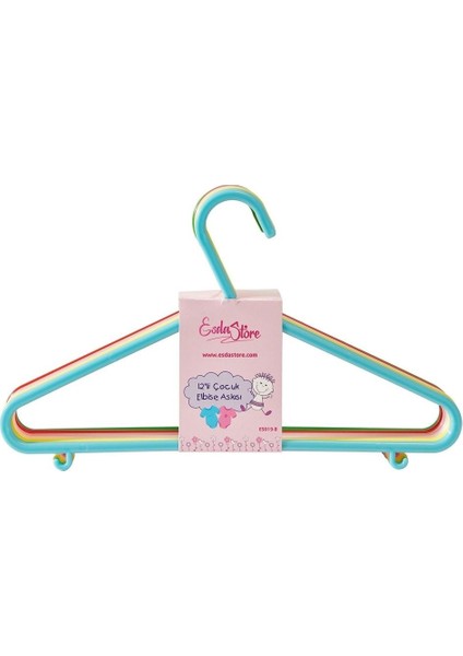 Esda Store 12'li Çocuk ve Bebek Elbise Askısı