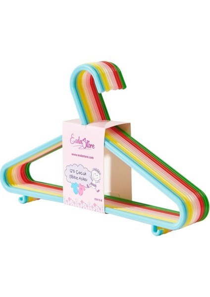Esda Store 12'li Çocuk ve Bebek Elbise Askısı
