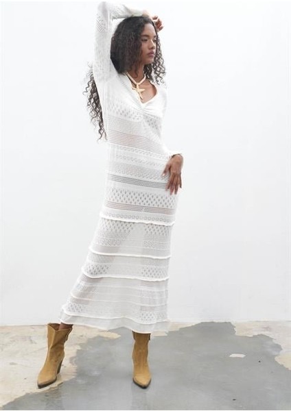 Mirca Maxi Fırfır Detaylı Örme Elbise 2798 fırsatları