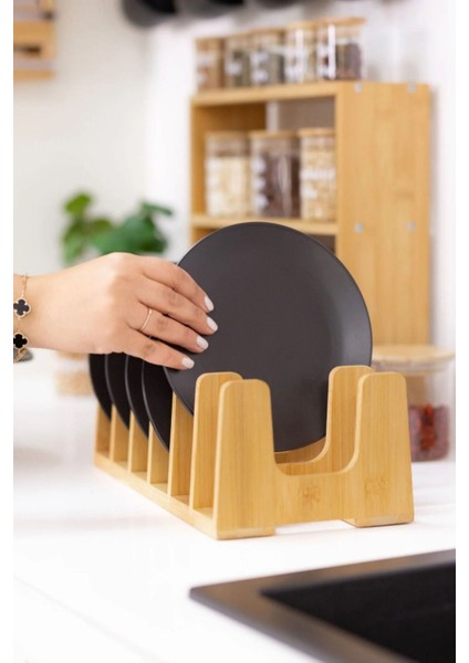 Açık Kahverengi Bambu Tabak Düzenleyici, Dolap Içi Organizatör