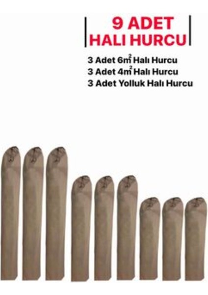 9'lu Set Halı Koruma ve Ambalaj Kılıfı, Poşet, Hurç, Klasik Tasarım