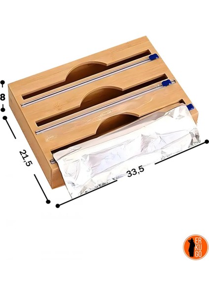 3 Bölmeli Bambu Kesici ve Folyoluk, 23,5X33,5 Cm, Pratik ve Şık Kullanım modelleri