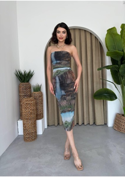 AYDOGANTICARET44 Mountain Straplez Tül Elbise fırsatları