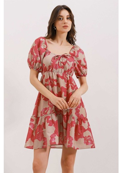 2351 Kloş Poplin Elbise - D. Fuşya indirimleri