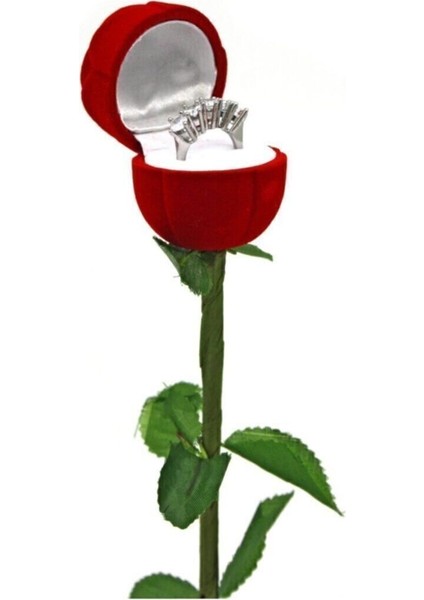 Kırmızı Gül Şeklinde Yüzük Kutusu fiyatları