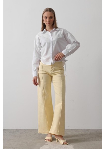 Yanları Bağlamalı Basic Gömlek - Beyaz modelleri