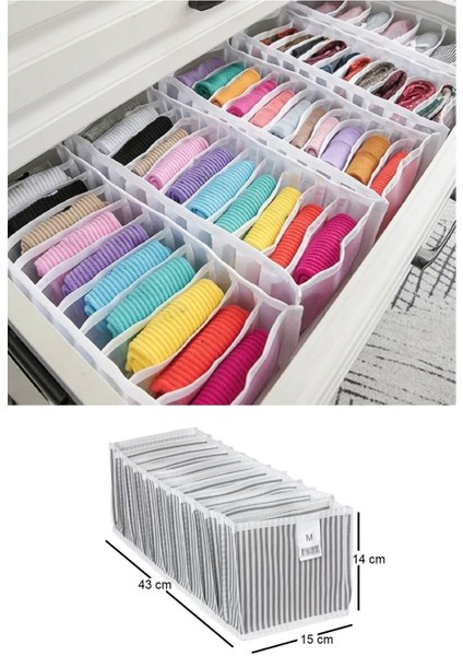 5 Adet 11 Bölmeli Çizgili Akordiyon Çok Amaçlı Çekmece Dolap Içi Organizer Düzenleyici 15X43X14 cm fırsatları