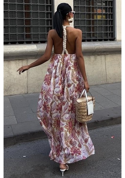 Amelia Sırt Dekolteli Şifon Elbise 2614 modelleri