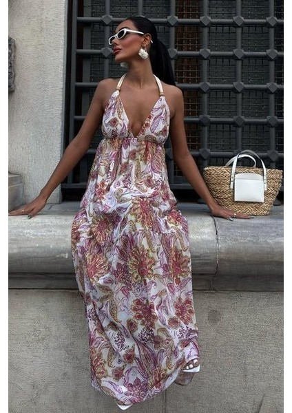 Amelia Sırt Dekolteli Şifon Elbise 2614 indirimleri