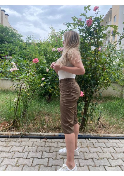Büyük Beden Toparlayıcı Full Likralı Lastik Belli Bermuda Pamuklu Keten Kapri modelleri