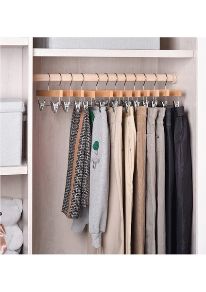 8'li Ahşap Etek, Pantolon ve Eşarp Kıskaçlı Askı Seti fiyatları