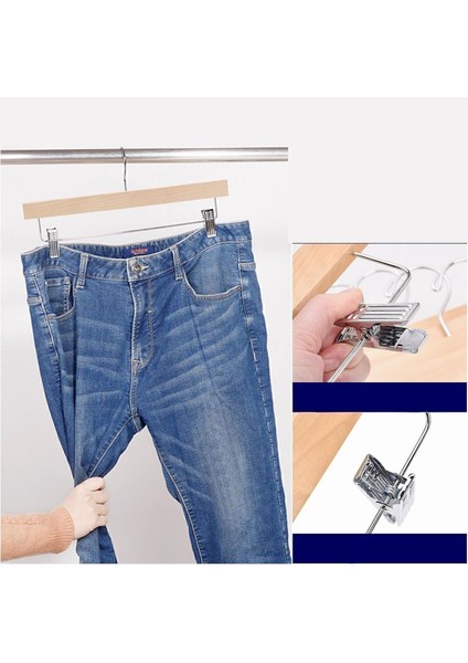 8'li Ahşap Etek, Pantolon ve Eşarp Kıskaçlı Askı Seti modelleri