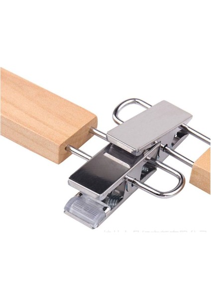 8'li Ahşap Etek, Pantolon ve Eşarp Kıskaçlı Askı Seti