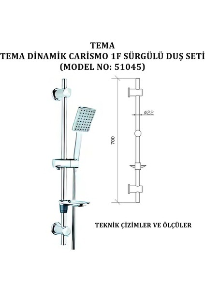 Dinamic Carismo Sürgülü Duş Seti (Model No: 51045) modelleri