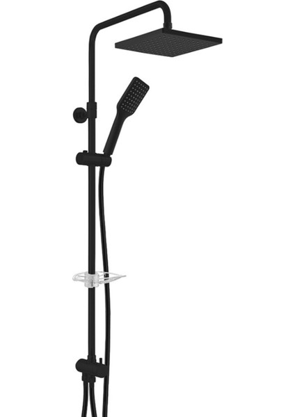 Tiera Teleskobik Kolonlu Banyo Tepe Duş Sistemi Kare Takım Mat Siyah 102158042C1 fiyatları