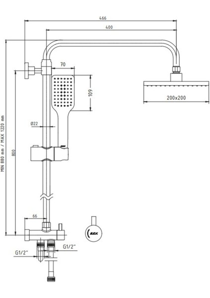 Tiera Teleskobik Kolonlu Banyo Tepe Duş Sistemi Kare Takım Mat Siyah 102158042C1 modelleri
